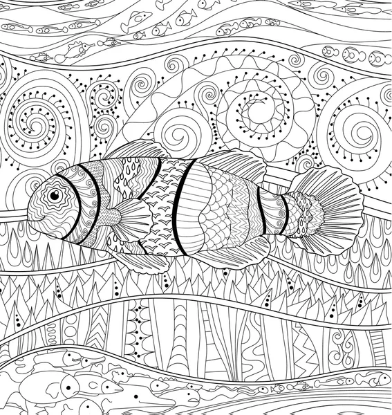 Рыба-клоун с высокими деталями . — стоковый вектор