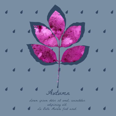 Ash yaprak suluboya desenli sonbahar tasarımı için. 