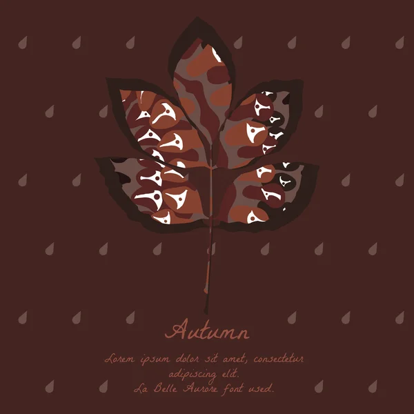 Ash blad met abstracte patroon voor herfst ontwerp. — Stockvector