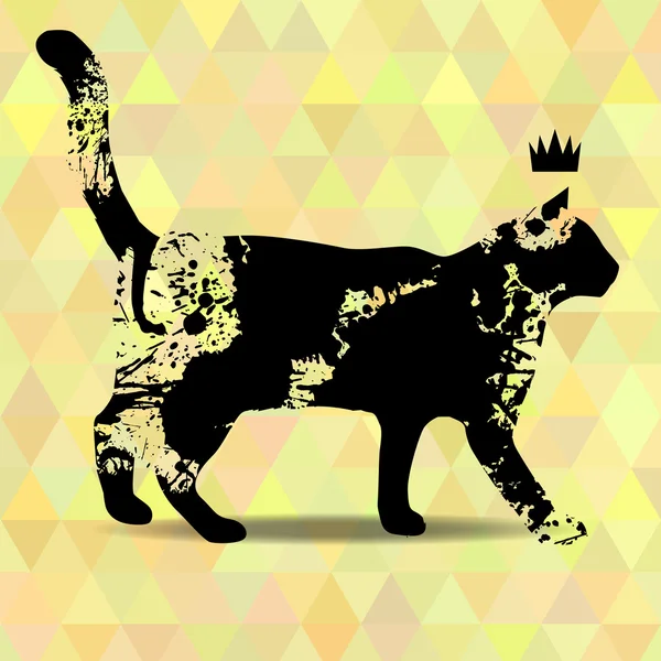 Manchas silueta de un gato . — Vector de stock