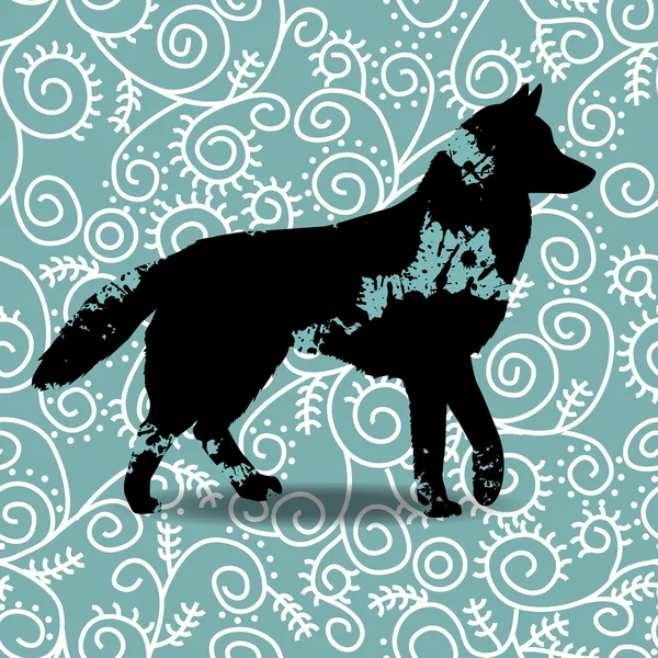 Bir köpek silüeti lekesi. 