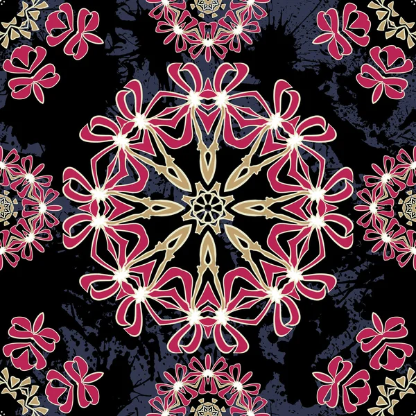 Mandala floral motif sans couture . — Image vectorielle