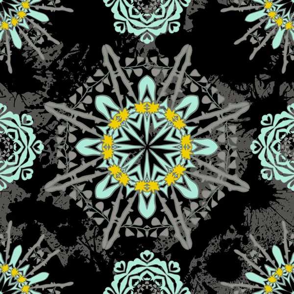 Florales Mandala nahtloses Muster. — Stockvektor