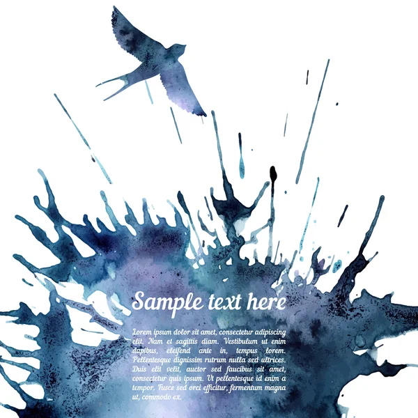 Vektör kartı şablonu suluboya elemanları ile.