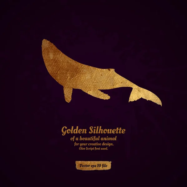 Creatief ontwerp met gouden silhouete. — Stockvector