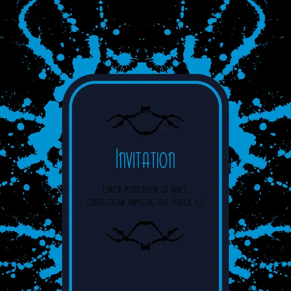 Tarjeta de invitación de miedo con manchas y salpicaduras . — Vector de stock