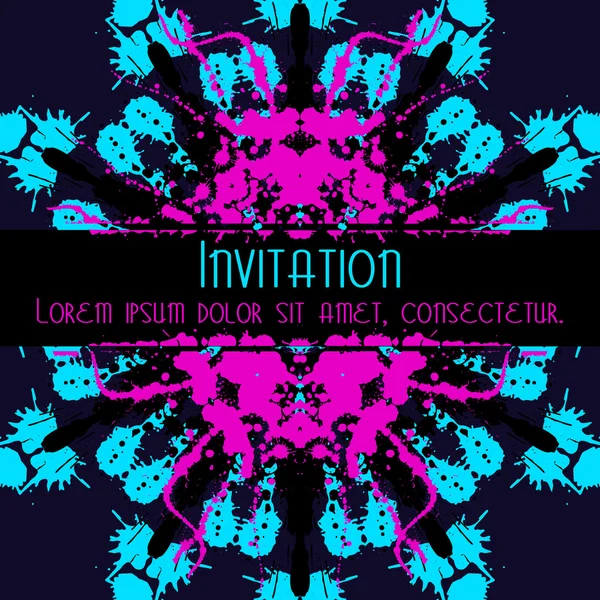 Scary Invitation Card with blots and splatters. — Stock Vector