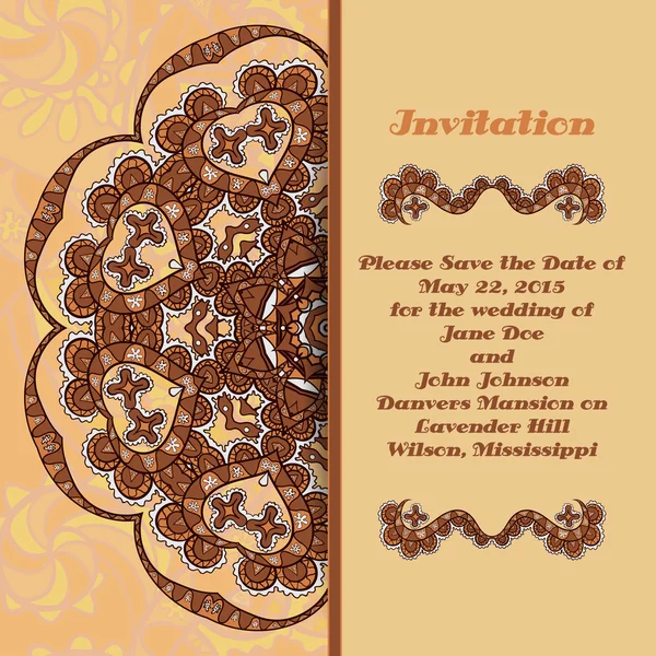 Invitation card with ornament elements. — Stock Vector