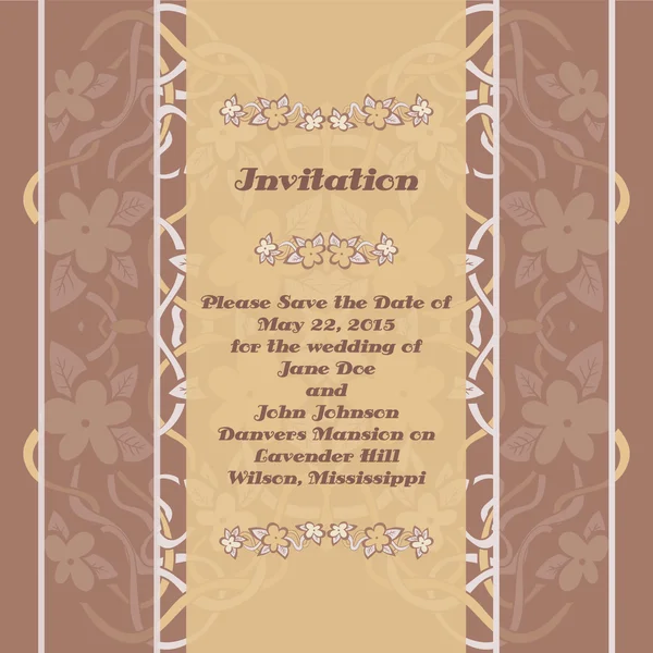 Cartes d'invitation de mariage avec des éléments floraux. — Image vectorielle