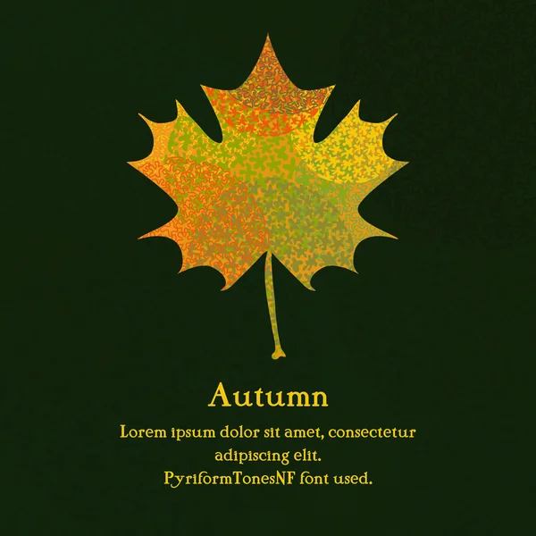 Hoja de arce con patrón abstracto para el diseño de otoño . — Archivo Imágenes Vectoriales