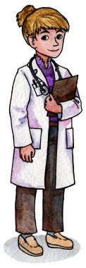 elinde dosya olan kadın doktor