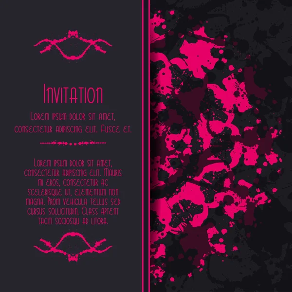 Scary Invitation Card con macchie e schizzi . — Vettoriale Stock