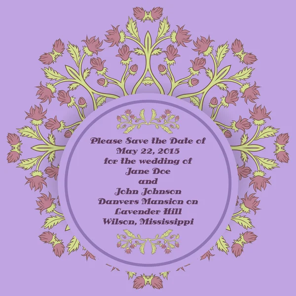Cartes d'invitation de mariage avec des éléments floraux. — Image vectorielle
