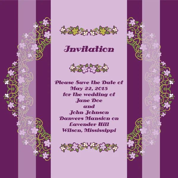 Cartes d'invitation de mariage avec des éléments floraux. — Image vectorielle