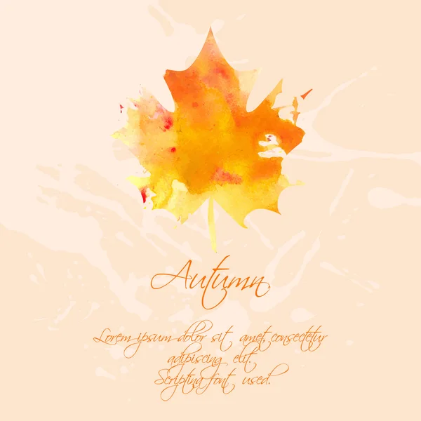 Maple leaf with abstract pattern for autumn design. — Stock Vector