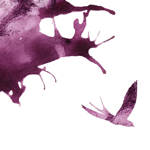 Suluboya soyut kuş.