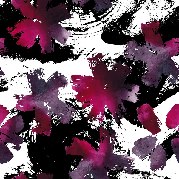 Güzel suluboya çiçekli seamless modeli.