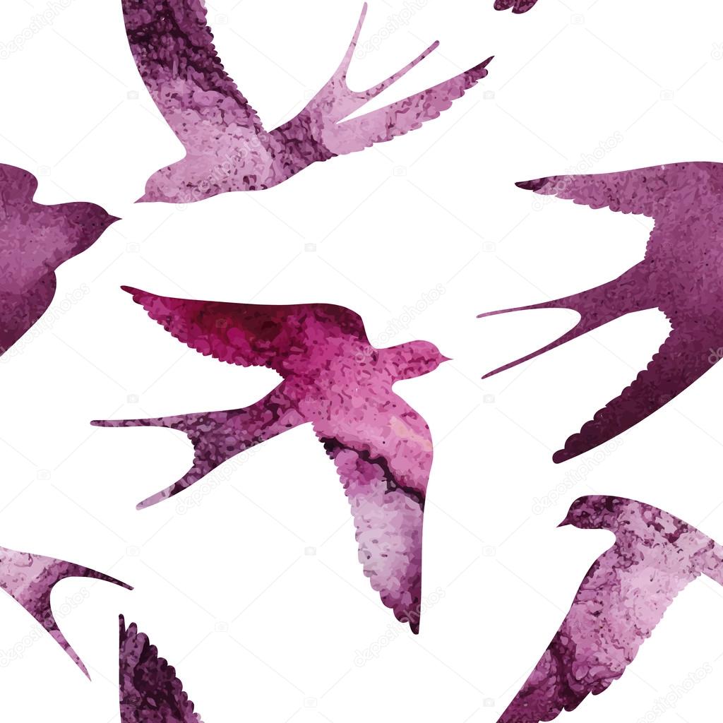 Seamless pattern with a swallows.