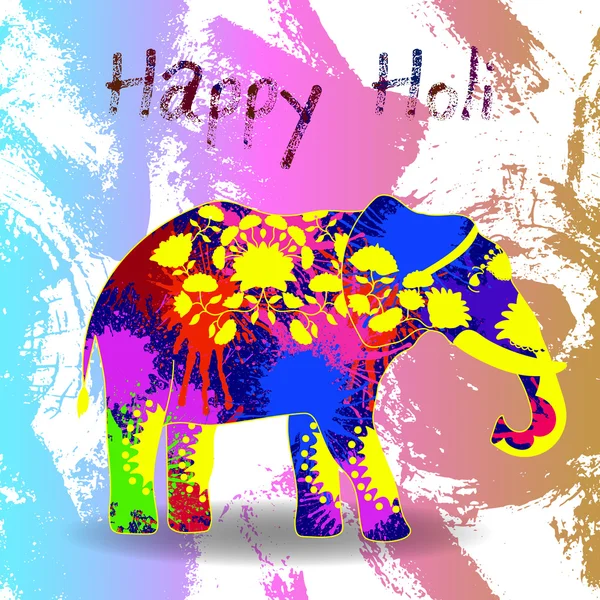 Prachtige vector kaart wit helephant en splatters. — Stockvector