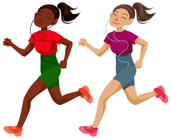 Aranyos futó lányok — Stock Fotó