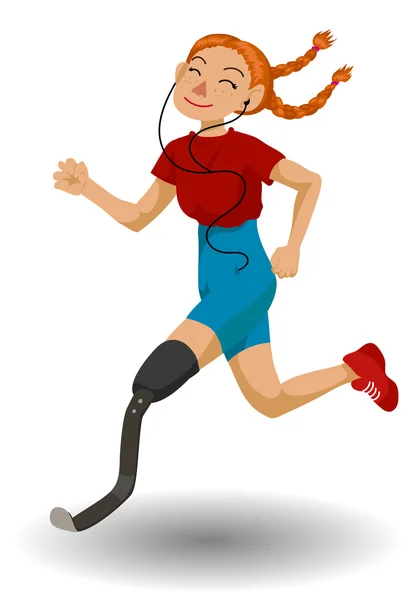 Bonito running girl no estilo dos desenhos animados . —  Vetores de Stock