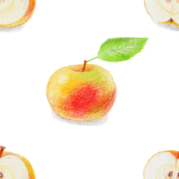 Elmalarla kusursuz desen — Stok Vektör