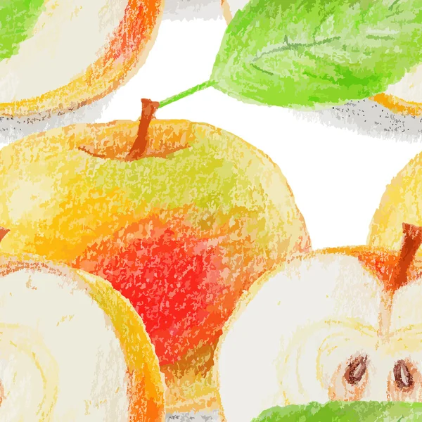 Μοτίβο με ρεαλιστική μήλα — Διανυσματικό Αρχείο