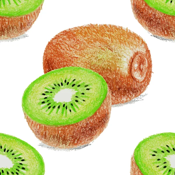 Kiwi. Croquis sur fond blanc . — Image vectorielle