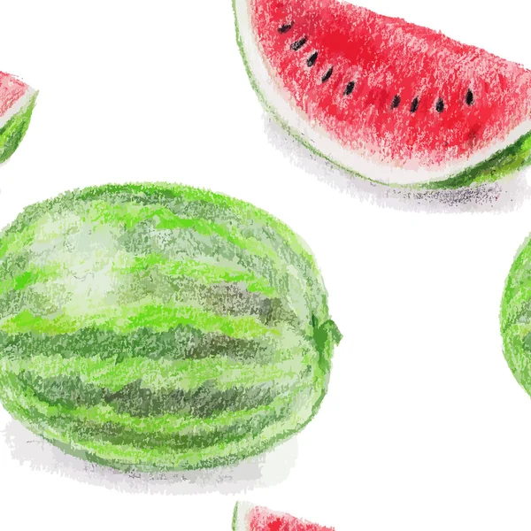 Varrat nélküli mintát a görögdinnye — Stock Vector