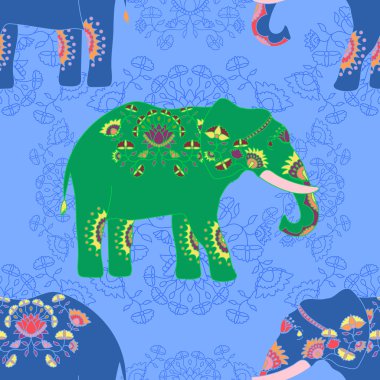 Güzel desenli Hint fili. 