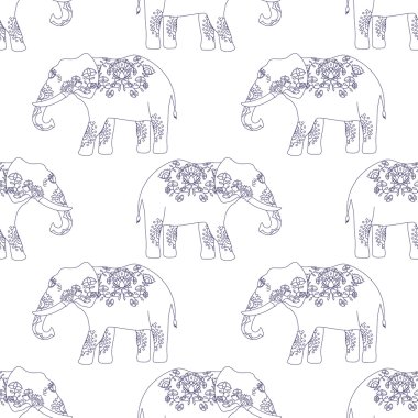 Güzel desenli Hint fili. 