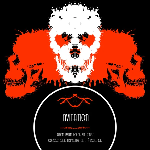 Scary Skulls Invitation or Postcard for Halloween — Stockvector