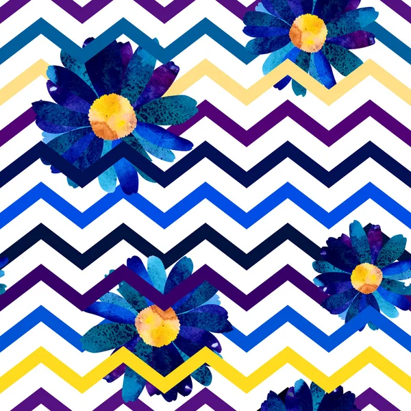 Suluboya çiçekli kusursuz desen. 