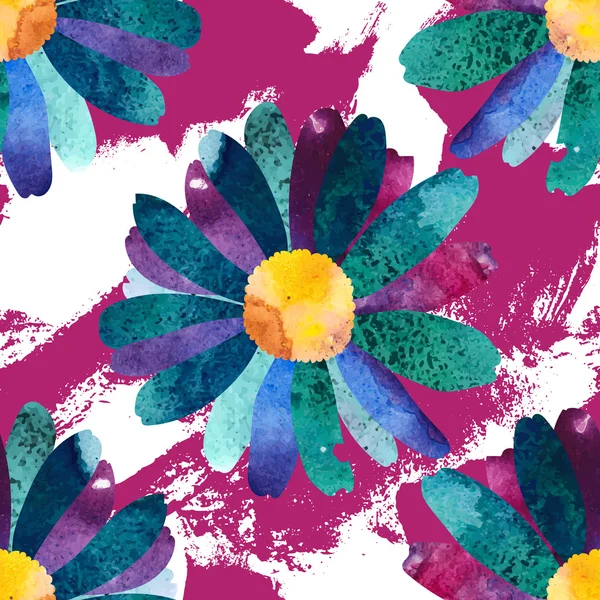 Suluboya çiçekli kusursuz desen. 