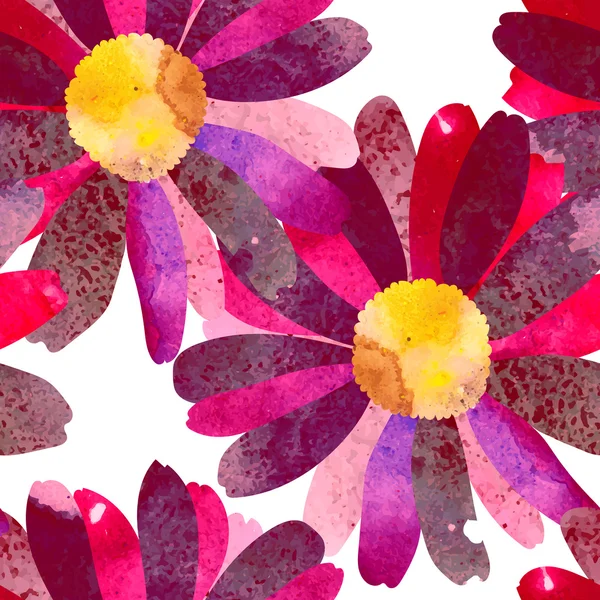 Naadloos patroon met aquarelbloemen. — Stockvector