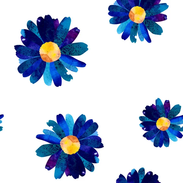 Naadloos patroon met aquarelbloemen. — Stockvector