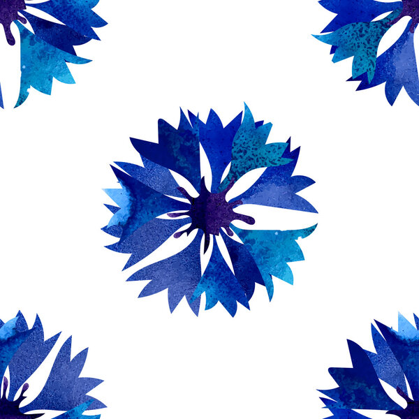 Seamless pattern with cornflowers.