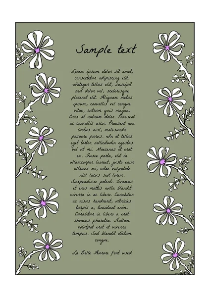 Cartão abstrato com flores — Vetor de Stock