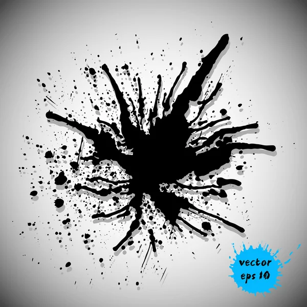 Black traced ink splatter — Stock Vector