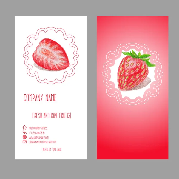 Carte de visite avec fruits . — Image vectorielle