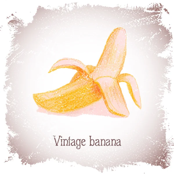 Cartão vintage com banana . —  Vetores de Stock