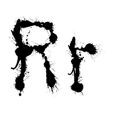 Siyah dağınık karakter. 