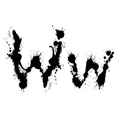 Siyah dağınık karakter. 