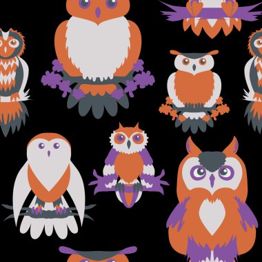 şirin baykuş seamless modeli.