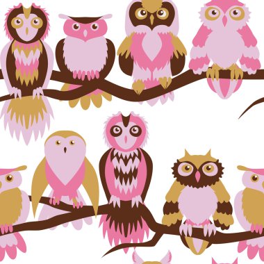 şirin baykuş seamless modeli.