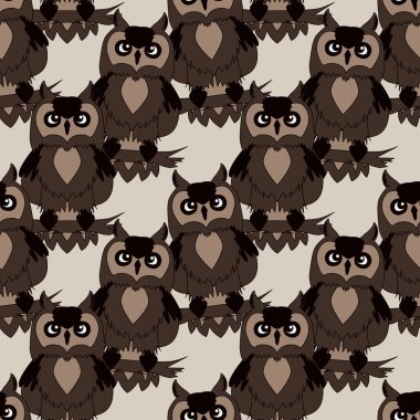 şirin baykuş seamless modeli.