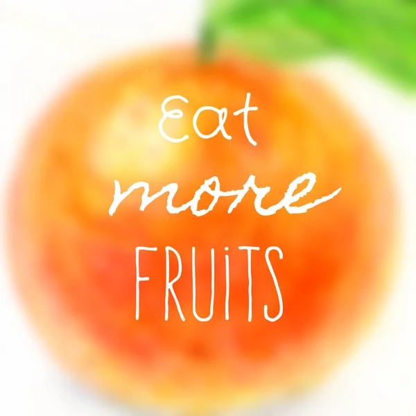 Affiche avec texte et fruits flous . — Image vectorielle