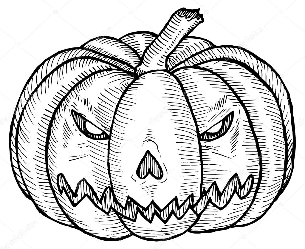 Illustration of a Halloween pumpkin. 