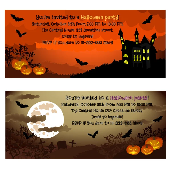 Invitations d'Halloween . — Image vectorielle