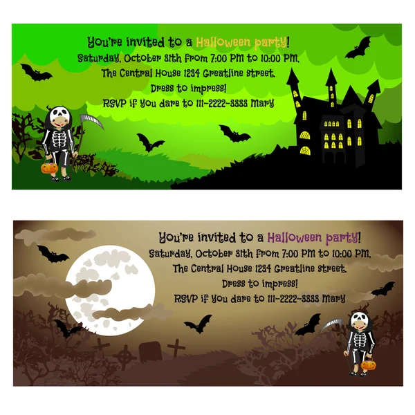 Invitations d'Halloween . — Image vectorielle
